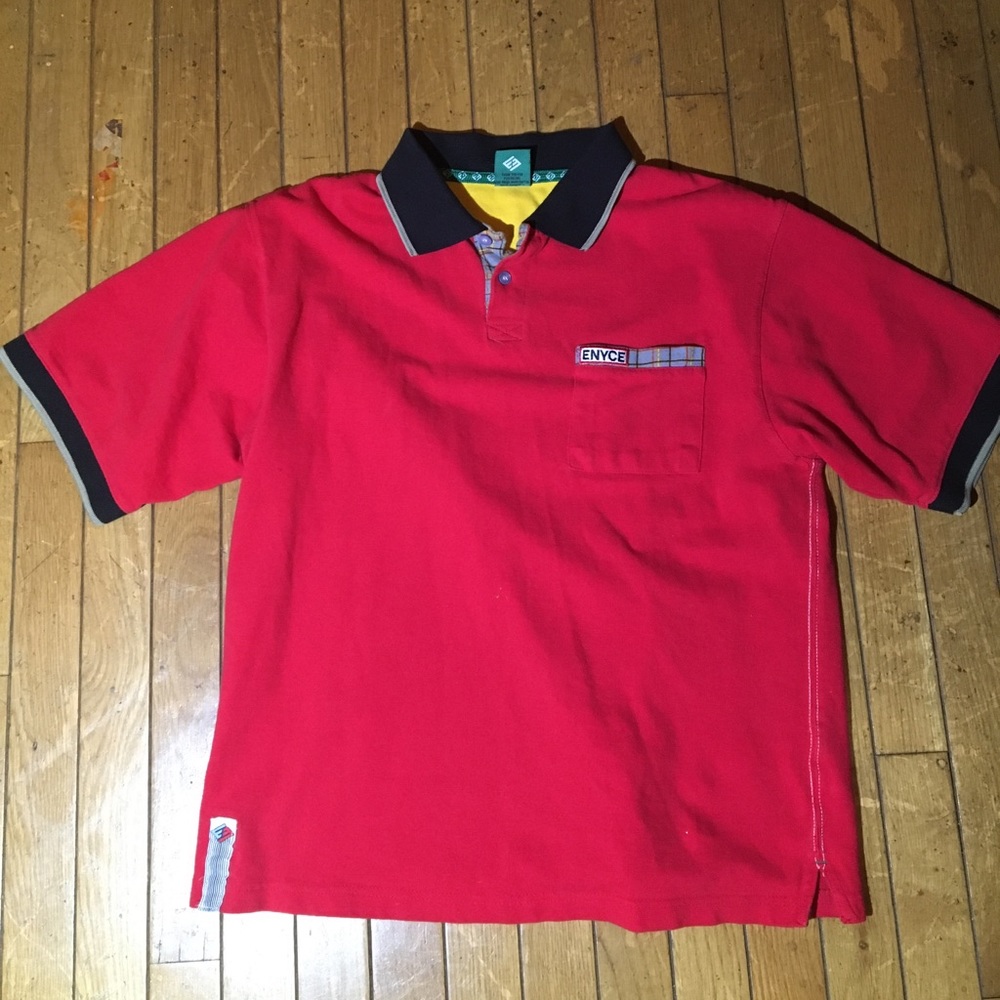 Oversized red Italian polo shirt